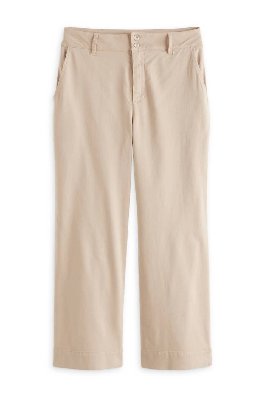 NEW BELLA DAHL women's saige crop wide leg pant in light khaki